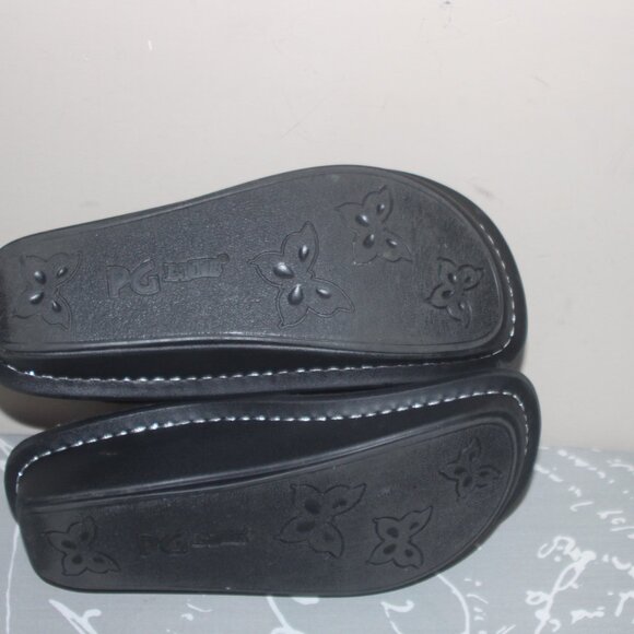 LADIES ALEGRIA SLIDES - BLACK GLITZY LEATHER - 36 (5 1/2 - 6) - Picture 5 of 8